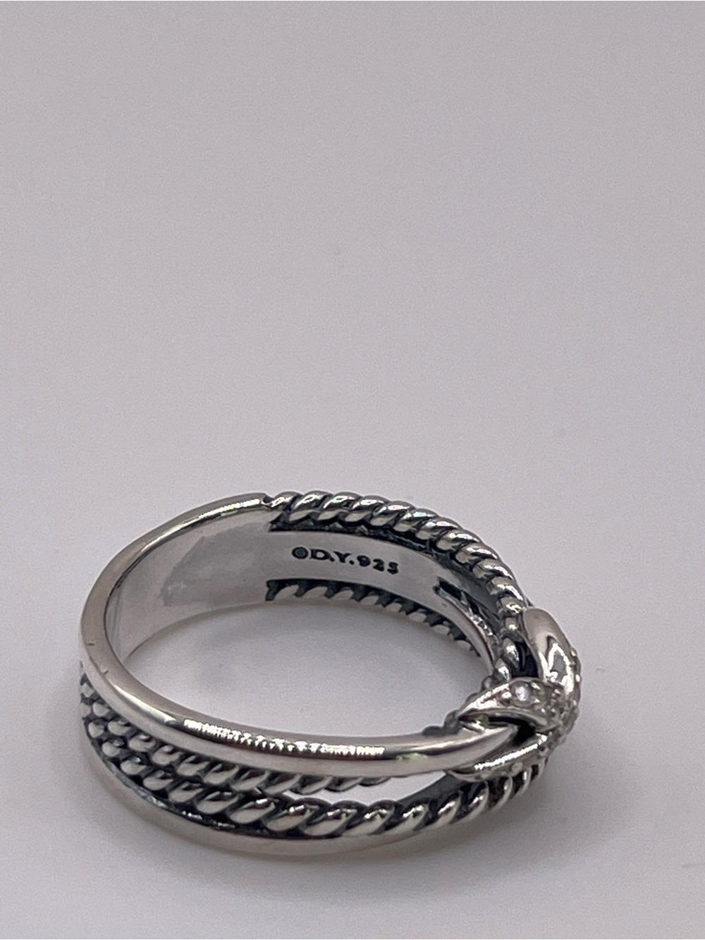 David Yurman X Crossover Band Ring with Diamonds - Picture 9 of 10